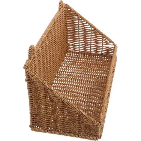 Étagère de rangement pour salle bain, sans perçage, grand panier suspendu, rotin synthétique marron (1/5)