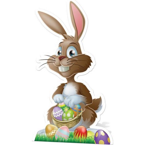 Figurine en carton Lapin de Pâques 97 cm (1/4)