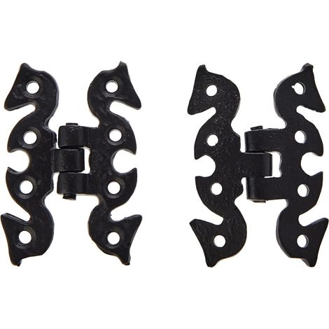 Bulk Hardware BH01795 Cerniera per Ante di Armadi e Credenze con Motivo a Serpente, 68 mm, Nero Anticato, Set di 2