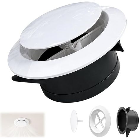 Grille de Ventilation Ronde 125mm ABS Réglable avec Moustiquaire (1/5)