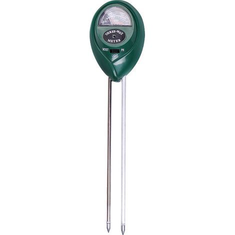 3-in-1-Bodentester für den Garten: Misst Feuchtigkeit, pH-Wert und Licht 18 cm lange Sonde für Pflanzen und Blumen (1/5)