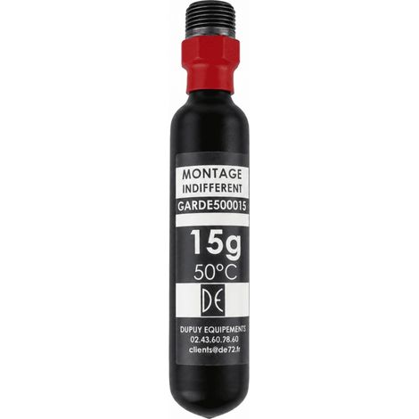 Cartouche CO² 15 g 50°C – tête filetée 15x125 – Conforme NF (1/2)