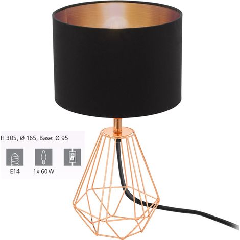 Eglo lampe de table 30,5 cm Carlton en métal couleur cuivre et noir - cuivre (1/5)
