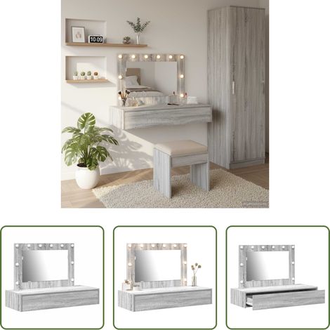 Schminktisch mit Schublade - Schminktisch mit Schubladen Grau 100 x 40 x 70 cm Holzwerkstoff (1/5)