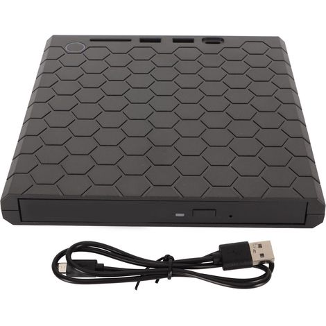 Lecteur/Graveur CD DVD Externe USB 3.0 USB-C, Portable avec Emplacement Carte Stockage, pour Windows, OS X, PC et Ordinateur Portable (1/5)