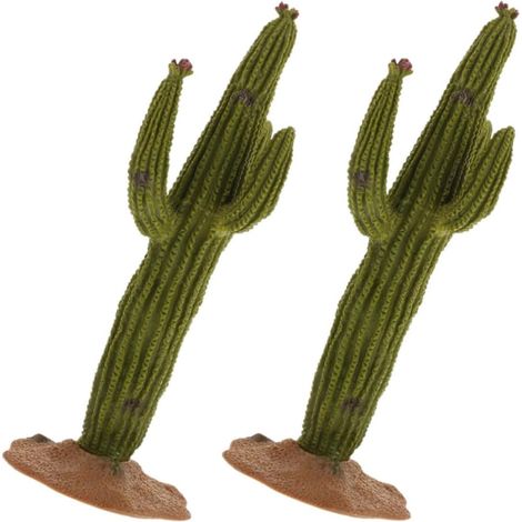 2pcs Artificial Succulent Cactus Plants in Realistic Green PVC Texture, Compact and Easy-Care Desktop Decor for Gifts or Home Decoration (1/5)
