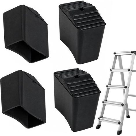 4 embouts d'échelle en caoutchouc - 40 x 20 mm - antidérapants - pour une sécurité optimale. (1/5)
