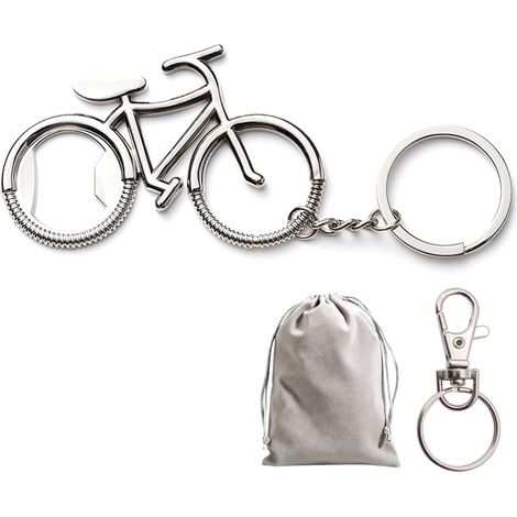 Porte-clés de vélo décapsuleur - 1 porte-clés de vélo - Cadeau de vélo - Décoration de vélo - Décapsuleur - Cadeaux pour les cyclistes, les hommes, les femmes, les amis, les pères, les papas (1/5)