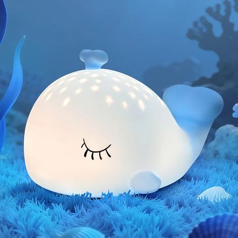 Veilleuse Baleine pour Enfants Veilleuse bebe Silicone Dimmable RGB Rechargeable Lampe LED Décorative pour jardin terrasse extérieur (1/5)