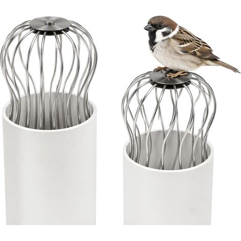 Lot de 2 gouttières de protection contre les feuilles en acier inoxydable (1/5)