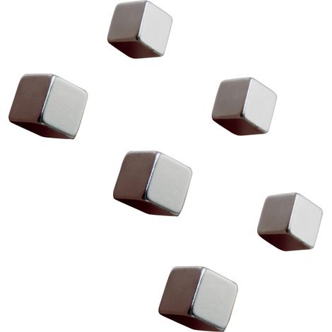 Sigel Neodym Magnet BA192 (B x H x T) 10 x 10 x 10 mm Würfel Silber 6 St. BA192 (1/3)