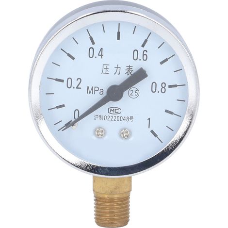 Hochpräzises 1/4-NPT-Manometer für petrochemische Anwendungen, Stahlgehäuse und transparentes Zifferblatt zur Wasserdruckmessung