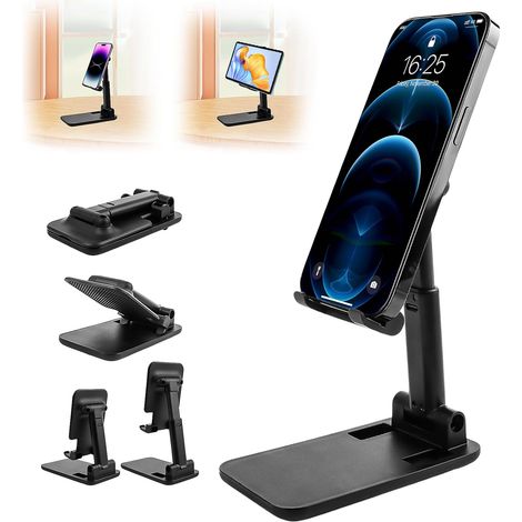 Supporto per telefono pieghevole regolabile, pieghevole e regolabile, supporto per telefono pieghevole, supporto per telefono da scrivania regolabile portatile (1/4)