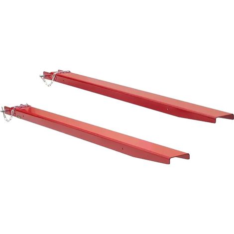 Extensiones de horquilla, capacidad de carga de 1,815 toneladas, construcción de acero al carbono Q235, color rojo. (1/2)
