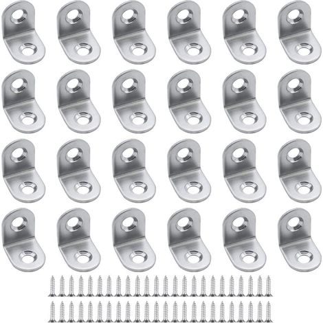 Sollbry Lot de 30 Équerres de Fixation 20 x 20 x 16 mm Équerre Angle en Acier Inoxydable Supports d'angle 90 Degrés à Angle Droit de Fixation pour Armoire de Meubles de Chaise en Bois (1/5)