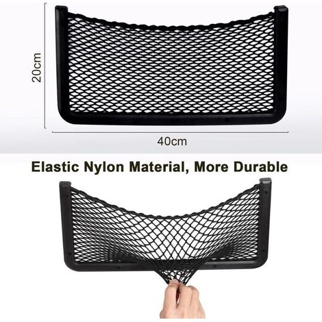 3 PCS Filet Rangement pour Voiture 40 20 CM Sac Pocket Organizer de Voiture pour Ustensiles/Camping-Cars/Bateaux/Maison (Filet élastique) NPTERBL..