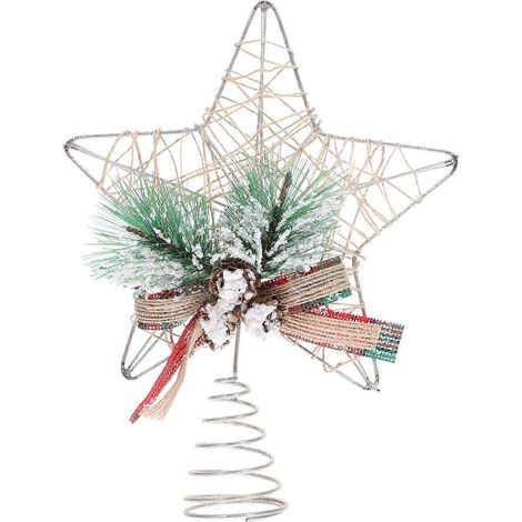 Étoile de Noël décorative pour sapin de Noël, cadeaux de fête de Noël-22X16.5X4.5CM-Green (1/2)