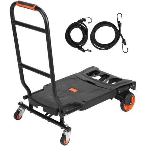 Pair - SJLERST Chariot Pliant Chariot à Sacs, Multifonctionnel 2 en 1 Chariot à Main Portable Chariot à Bagages Chariot Pliable avec 2 Sangles Remorque à Main Chariot à Plate-Forme (1/5)