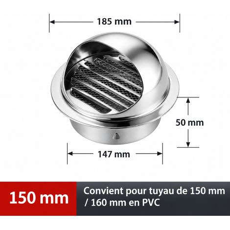 Chapeau de ventilation mural extérieur en acier inoxydable 201 brillant épaissi 150 mm 201 150mm réf 5882 – Livraison gratuite