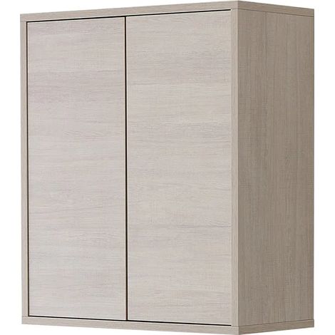 Pensile bagno 60 cm sospeso linea Way rovere chiaro 2 ante apertura push (1/5)