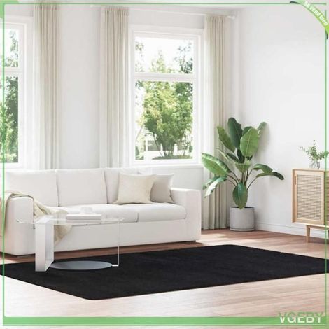 4102846 Tapis shaggy à poils longs NAVARRA Noir 200x290 cm polyester (1/5)