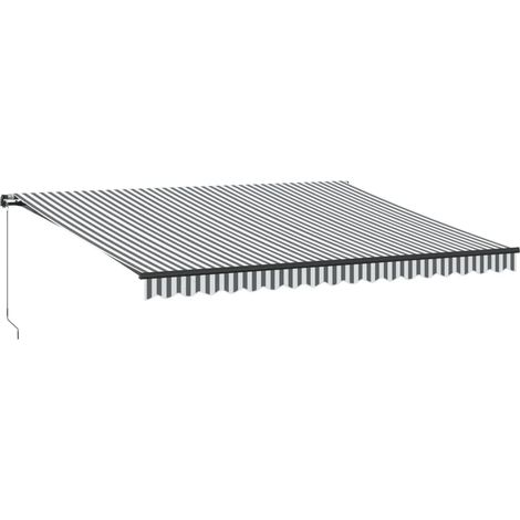 Maison Exclusive - Tenda Retrattile Manuale con LED Antracite e Bianco 450x350 cm