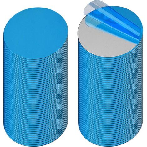 Lot de 100 plaquettes métalliques autocollantes argentées - 30 mm - Rondes - Aimants pour étagère Tonie - Points magnétiques Tonie - Plaquettes métalliques autocollantes pour téléphone portable (1/5)