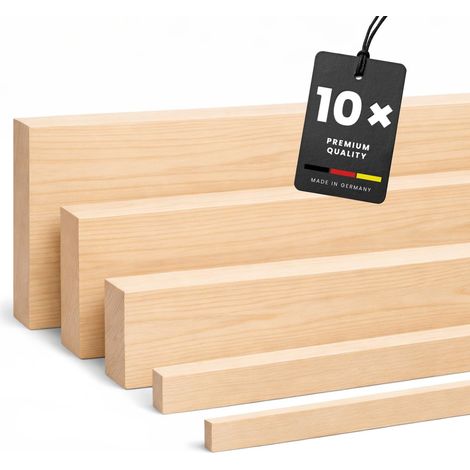 KGM 10er Set Rechteckleiste Kiefer roh 10x30 mm 2,4 m