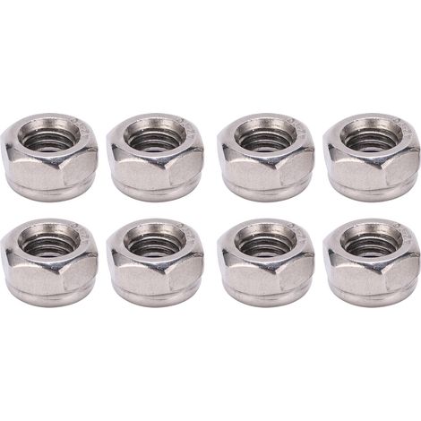 Écrous autobloquants nylon M8 x50, inox 304 argenté, hexagonal, kit assortiment, vis auto-freinées, résistants à la corrosion (1/5)