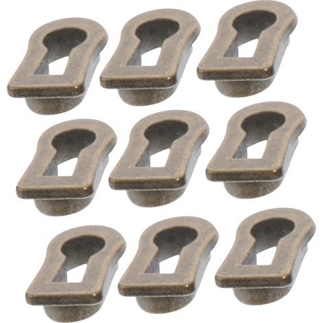 Lot de 10 cache-serrures vintage en alliage zinc pour meubles (1/5)