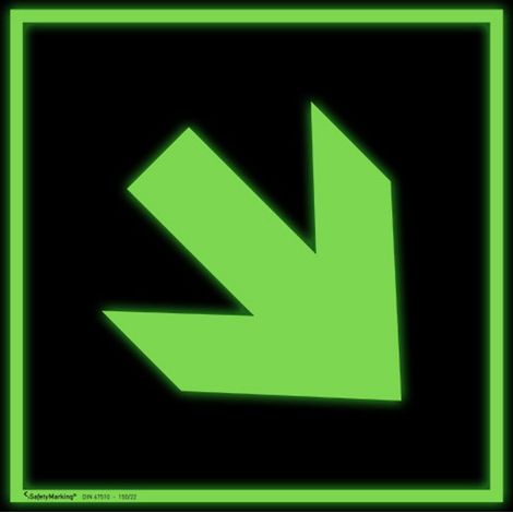 SafetyMarking Fluchtwegschild Folie B150xH150 mm Pfeil aufwärts/abwärts langnachleuchtend (1/5)