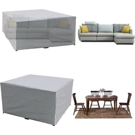 Housse, de protection pour meubles de jardin, imperméable, 210D, pour table à manger et chaises d'extérieur, 250 x 200 x 80 cm (1/5)
