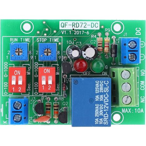 RD72-DC-12V Modulrelais, unendlicher Ein-/Ausschaltzyklus, verzögerte Auslösung, unendliche Schleife Crezuo (1/4)
