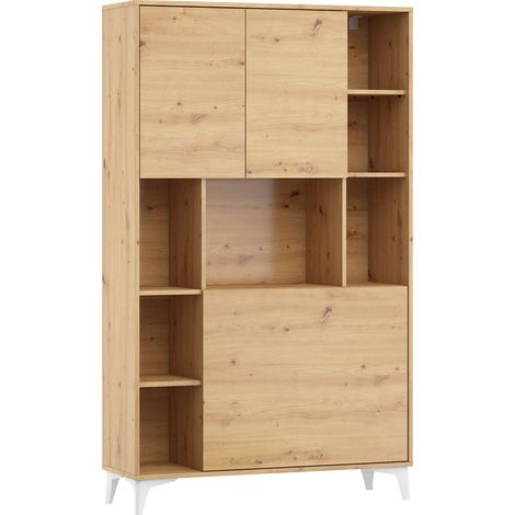 Libreria scrivania pieghevole MEGAN 2 in rovere lavorato a mano