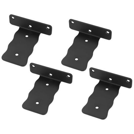 4 Pièces Equerre Etagere Murale, 100mm Équerre Étagère Flottants, Etagere Murale Fixation Invisible, Supports en L, Noir (1/5)