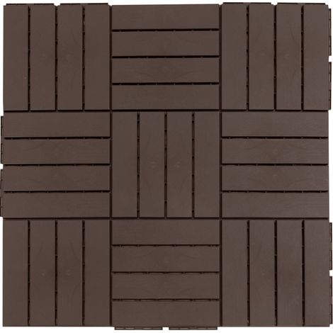 Dalles clipsables pour terrasse 30 x 30 cm, 9 pièces marron (1/5)