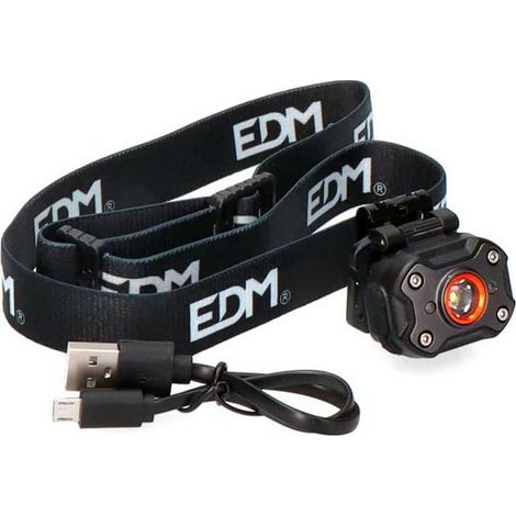 Mini lampada frontale 1 led 8w 400lm ricaricabile EDM (1/5)