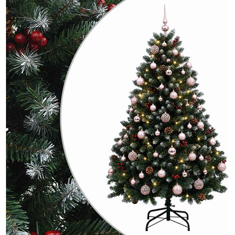 Albero di Natale artificiale verde con palline 150 cm 150 LED vidaXL