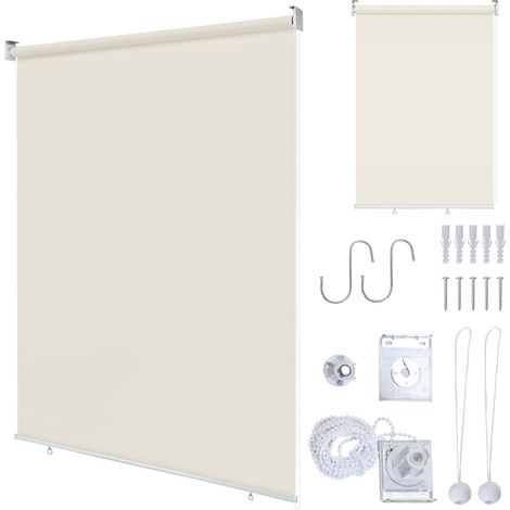 Wolketon Tenda Verticale Esterna 100x140 cm per Balcone e Terrazza Protezione Solare Impermeabile 80% Beige