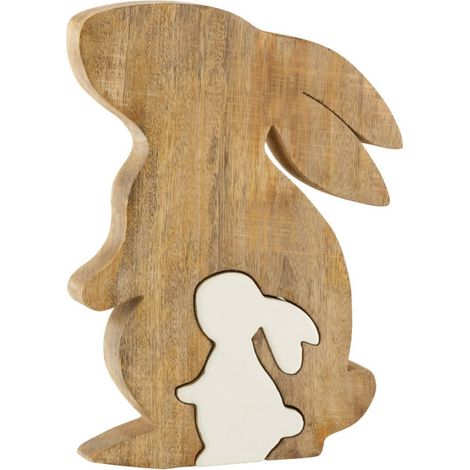 Statuette Déco "Lapin de Profil" 30cm Naturel (1/4)