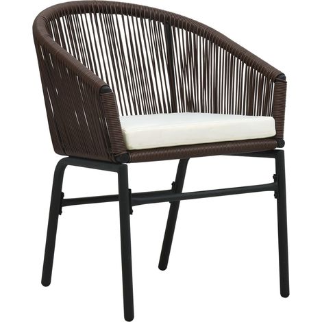 Maison Exclusive - Set da Bistrot 3 pz con Cuscini in Polyrattan Marrone (1/5)
