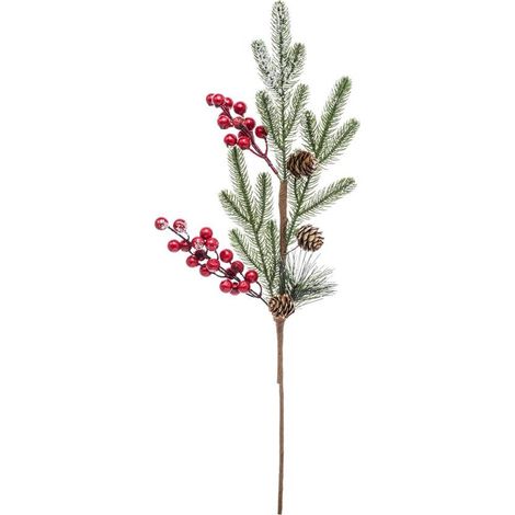 Ramo forestale con sorbo e pigne innevate, 65 cm (1/3)