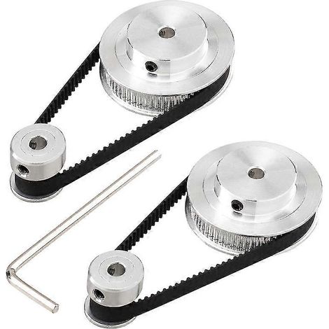 2 Kit Gt2 Roue synchrone 20 & 60 dents 5mm alésage, poulie de distribution en aluminium avec 2 pcs longueur 200mm large (1/5)