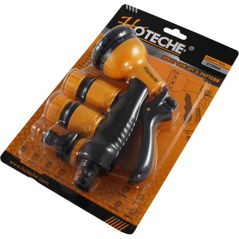HOTECHE pistola riego pvc &43 3 accesorios 4 piezas set , Pistola para riego con accesorios La pistola posee 8 funciones distintas de riego Incluye adaptador, un conector de (1/2)