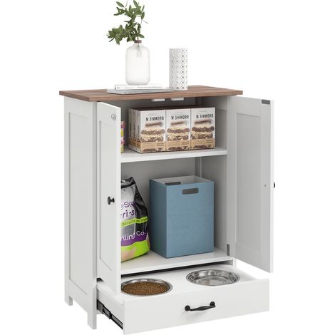 PawHut Dog Feeding Station with Storage, Pet Feeding Station with Dog Bowls (1/5)