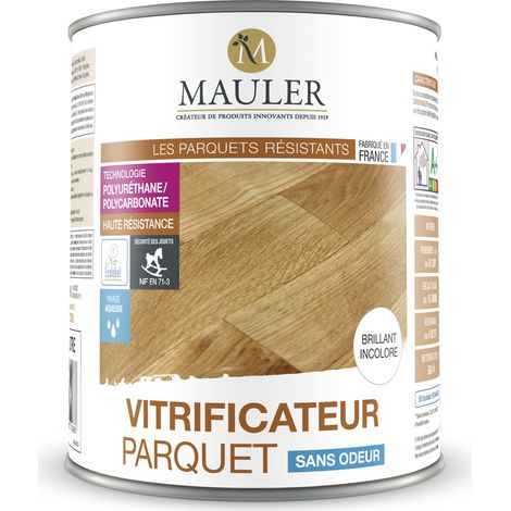 MAULER - Vitrificateur parquet & escalier incolore Aspect Brillant 5L - protection taches, rayures, usure longue durée, écolabel et dépolluant l'air
