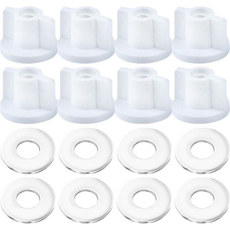 Stück hintere Muttern für Toilettensitze, 6 mm Kunststoff-Schraubmuttern für Toilettensitze, Ersatz-Bodenbefestigung, robustes Toilettensitzzubehör, einfache Montage und Befestigung (M6-Gewinde) (1/5)