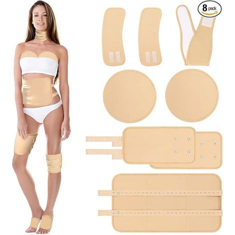 Ensemble 8 pièces Ceinture de taille réglable pour huile de ricin – Pack abdominal réutilisable à compression élastique pour thérapie aux huiles essentielles et aide au sommeil (1/5)