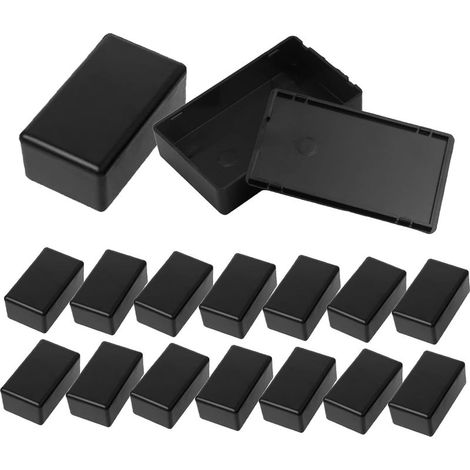 Lot de 16 petites boîtes de dérivation - Boîtier électronique étanche en plastique noir boite electrique boite jonction electrique boitier electronique - 60 x 36 x 25 mm (1/5)