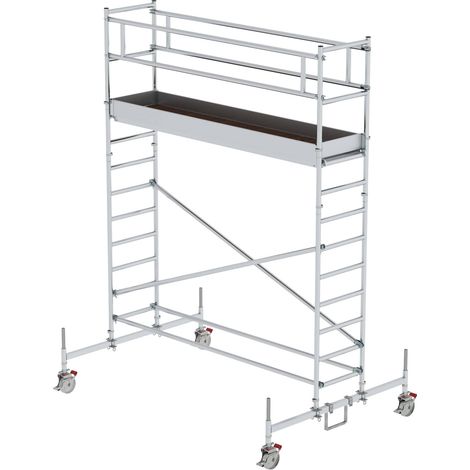 Günzburger Steigtechnik Echafaudage roulant 0,75 x 3 m avec embase roulante Hauteur de plate-forme 3 m - 156347